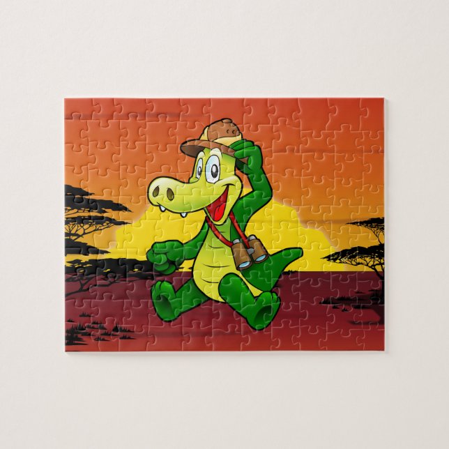 Puzzle Cocodrilo feliz (Horizontal)