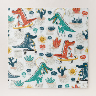 Puzzle Cocodrilo personalizado: Papel de fondo animal de