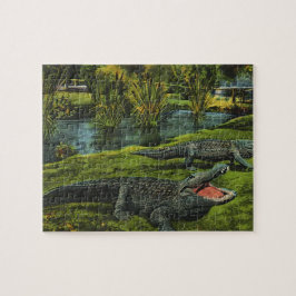 Puzzle Cocodrilos vintage, animales Reptiles de la Vida M