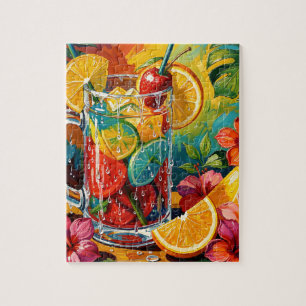 Puzzle Cóctel Tropical de Verano Pintura al Óleo Impasto