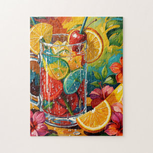 Puzzle Cóctel Tropical de Verano Pintura al Óleo Impasto