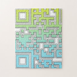Puzzle Código QR - Aqua amarillo