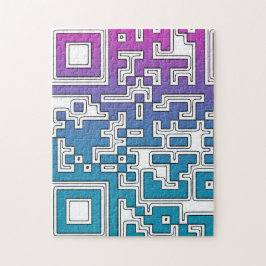 Puzzle Código QR - Azul púrpura