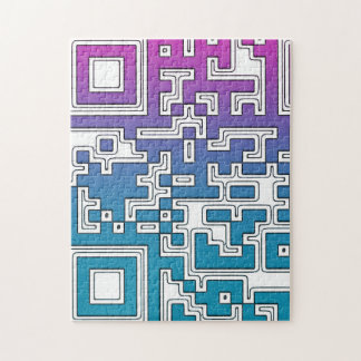 Puzzle Código QR - Azul púrpura