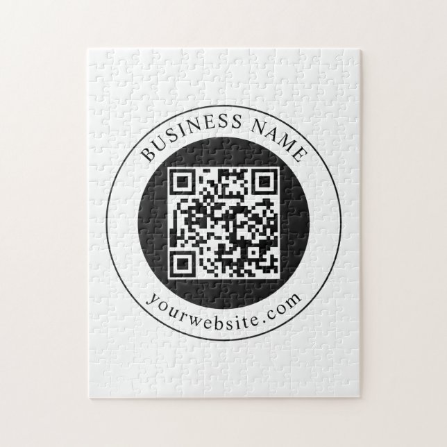 Puzzle Código QR con nombre de empresa editable (Vertical)