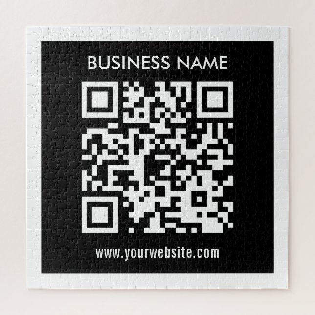 Puzzle Código QR editable (generado al instante) | Negro (Vertical)