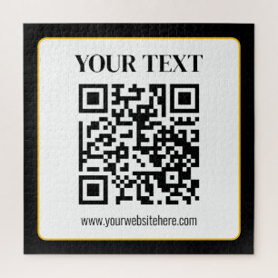 Puzzle Código QR empresarial con texto superior e inferio