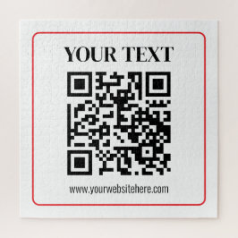 Puzzle Código QR simple en blanco y negro con borde rojo