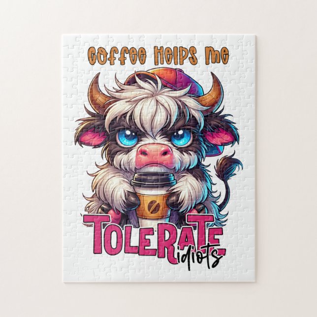 Puzzle Coffee Helps Me Tolerate Idiots  (Vertical)