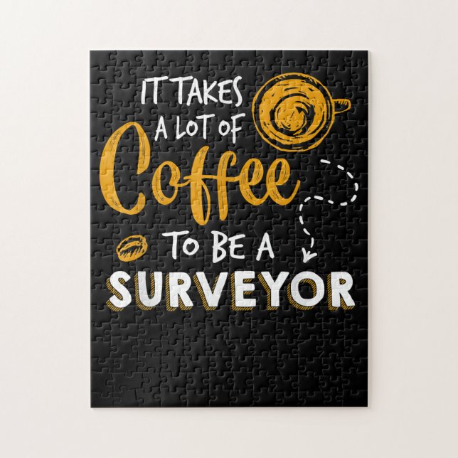 Puzzle Coffee Lover Funny Surveyor Engineer Construction (Vertical)