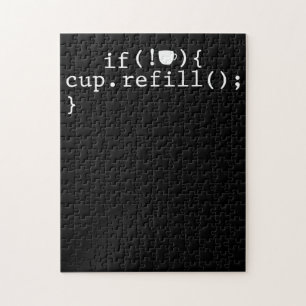Puzzle Coffee Refill Smart Coding Software Engineer
