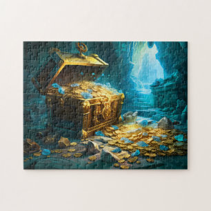 Puzzle Cofre del Tesoro en Pintura de Fantasía de Luz de
