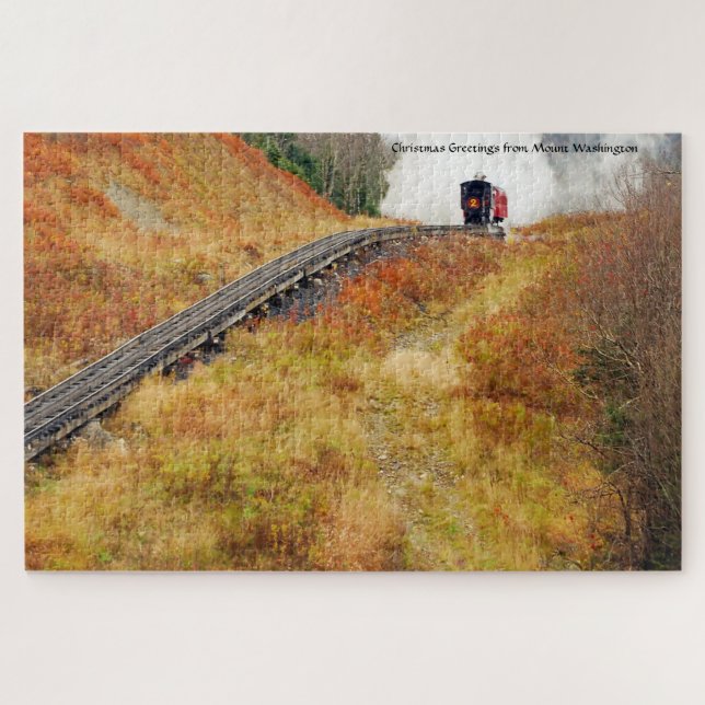 Puzzle Cog Train Washington Mountain New Hampshire Jigsaw (Horizontal)