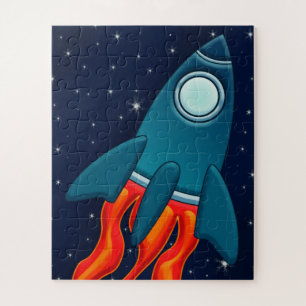 Puzzle Cohete Espacial Lindo y Diseño de Espacio Exterior