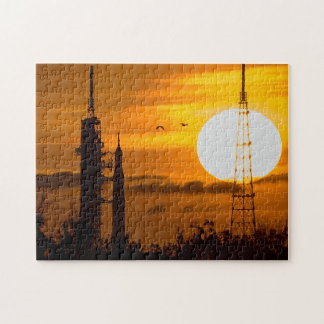 Puzzle Cohete lunar de Artemis al amanecer (Horizontal)