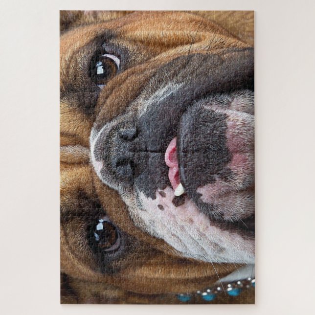 Puzzle Cojín decorativo de Bulldog inglés (Vertical)