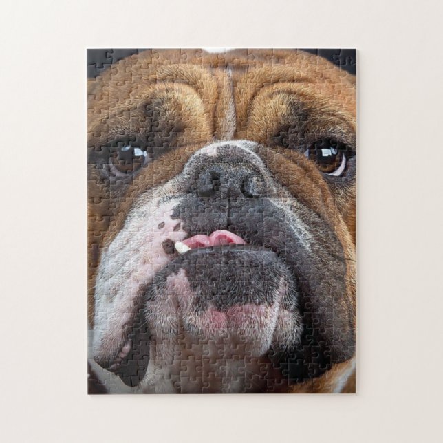 Puzzle Cojín decorativo de Bulldog inglés (Vertical)