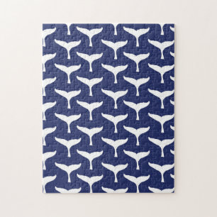 Puzzle Cola de ballena blanca animal marino océano azul m