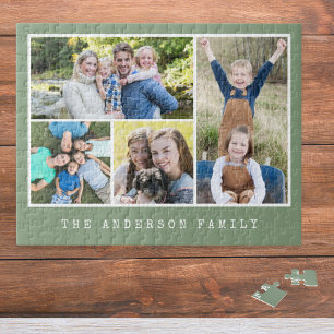 Puzzle Colage de 4 fotos personalizadas para familia