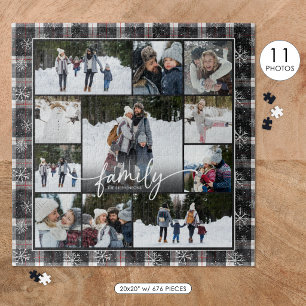 Puzzle Colage de Fotos de Apellido de Familia Plaid de In
