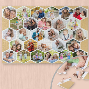 Puzzle Colage de fotos en panal Imagen personalizada 1000