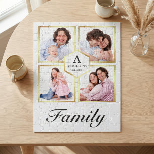 Puzzle Colage de fotos familiares de 4 imágenes en blanco