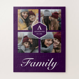 Puzzle Colage de fotos familiares Purple 4 Pictures con n