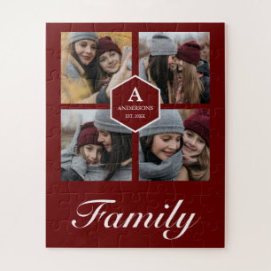 Puzzle Colage de fotos familiares Red 4 Pictures Nombre