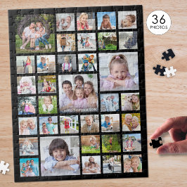 Puzzle Colage de Fotos Nombre de Familia o Título Negro