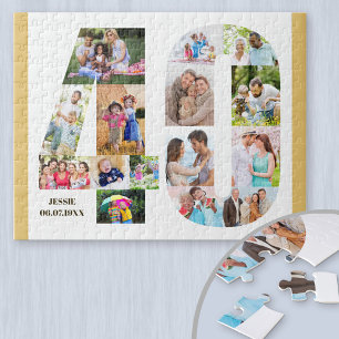 Puzzle Colage de fotos personalizadas número 40 cumpleaño