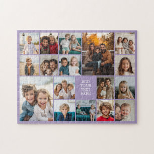 Puzzle Colaje de 17 fotos personalizadas - blanco y morad
