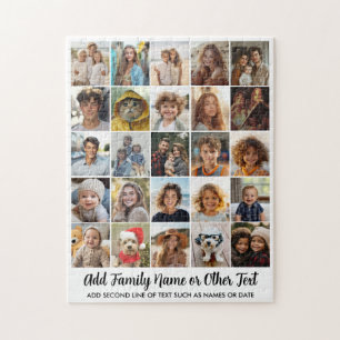 Puzzle Colaje de 25 fotos - Texto personalizado - Blanco 
