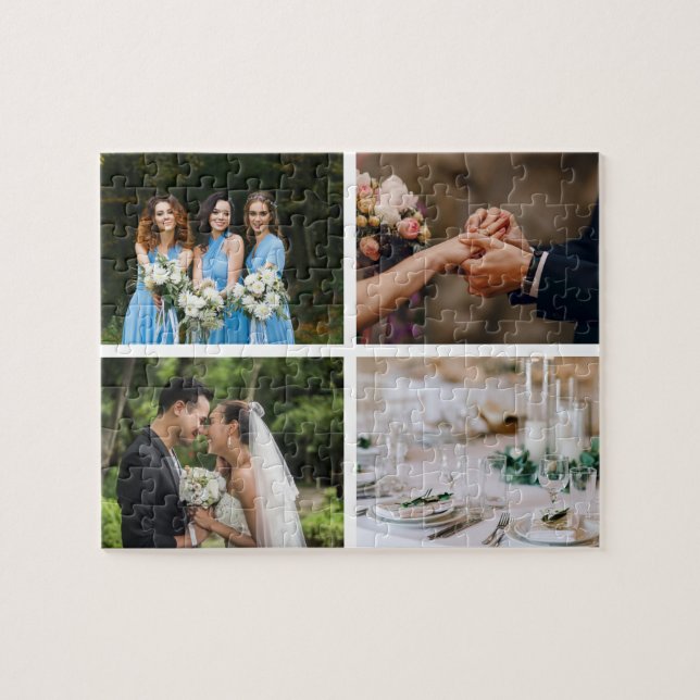 Puzzle Colaje de 4 fotos favoritas de la boda (Horizontal)