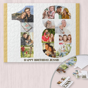 Puzzle Colaje de fotos del 18 cumpleaños Neutro Número 18