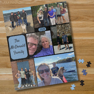 Puzzle Colaje de fotos minimalista simple para familia de