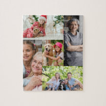 Colaje de fotos personalizadas de familia simple y