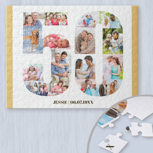 Puzzle Colaje de fotos personalizadas número 50 cumpleaño