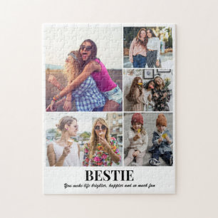 Puzzle Colaje de Fotos Personalizado 5 Fotos 11x14 Blanco