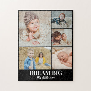 Puzzle Colaje de Fotos Personalizado 5 Imágenes 11x14 Neg