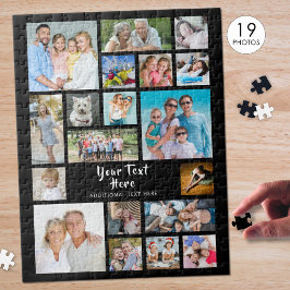 Puzzle Colaje de fotos personalizado negro moderno 19