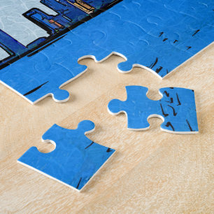 Puzzle Colaje de la silueta de Chicago en pintura