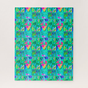 Puzzle Colcha de jardín pintada con Hortensia y Azules