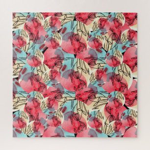 Puzzle Cold Warm Watercolor Floral Geométrico