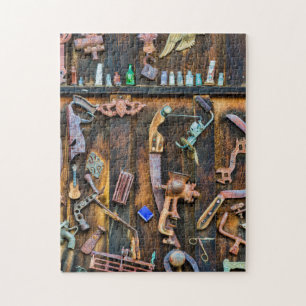 Puzzle Colección de antigüedades en la pared