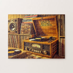 Puzzle Colección de discos de papá tocadiscos de vinilo v