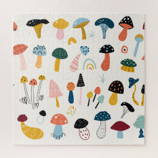 Puzzle Colección de la mano de los hongos de otoño