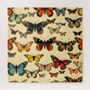 Puzzle Colección de Mariposas Vintage en Patrón