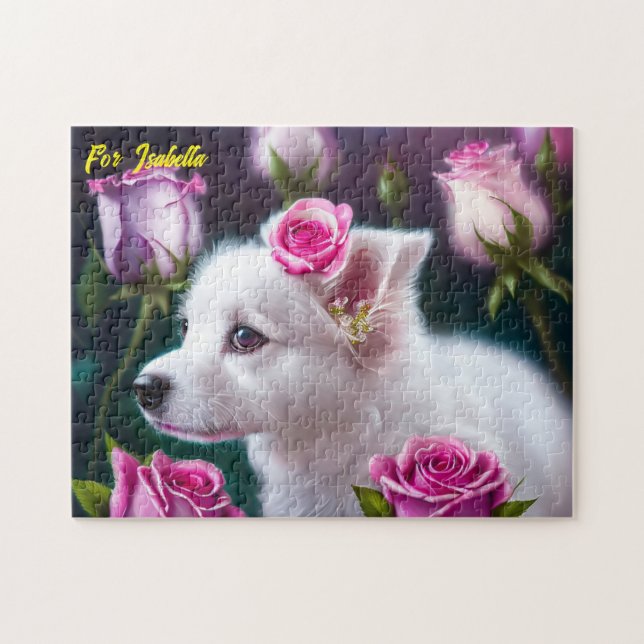 Puzzle Colección De Perro Y Rosa Cutáneo (Horizontal)