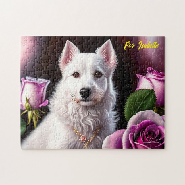 Puzzle Colección De Perros Blancos Y rosas (Horizontal)