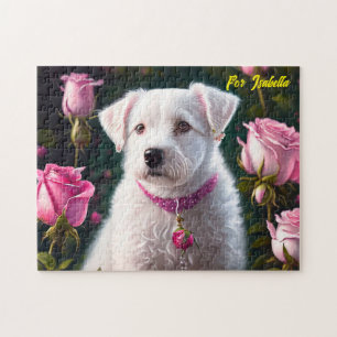 Puzzle Colección De Perros Pequeños Y Rosas